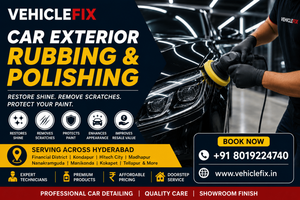 car rubbing and polishing service near Gachibowli