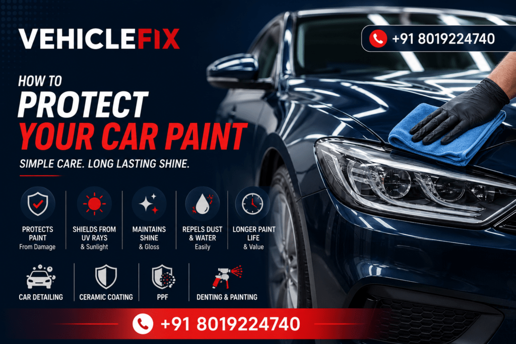 Car paint protection with ceramic coating and detailing in Hyderabad